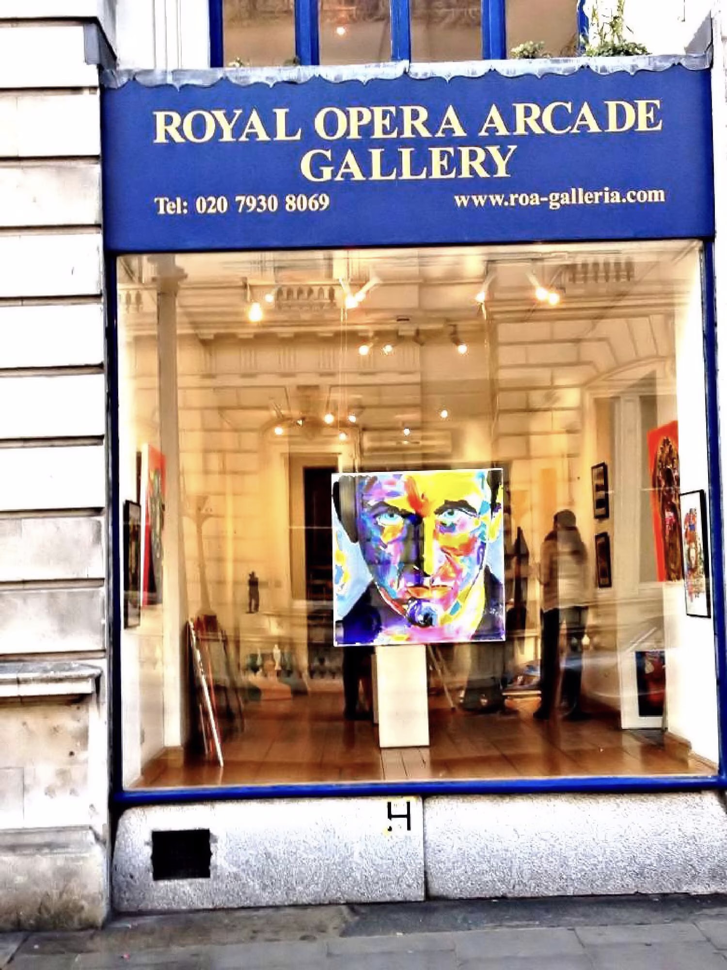 The window of the Royal Opera Arcade Gallery during “Welcome To London”