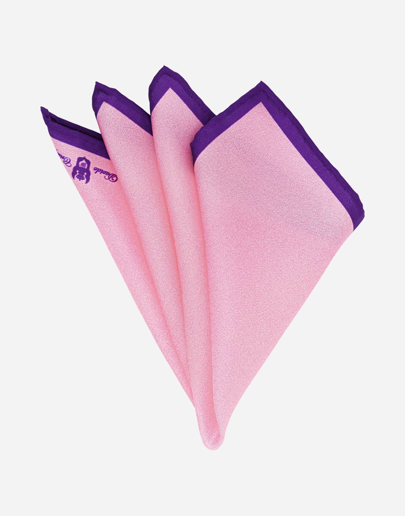 Pochette in Seta con Bordi a Contrasto