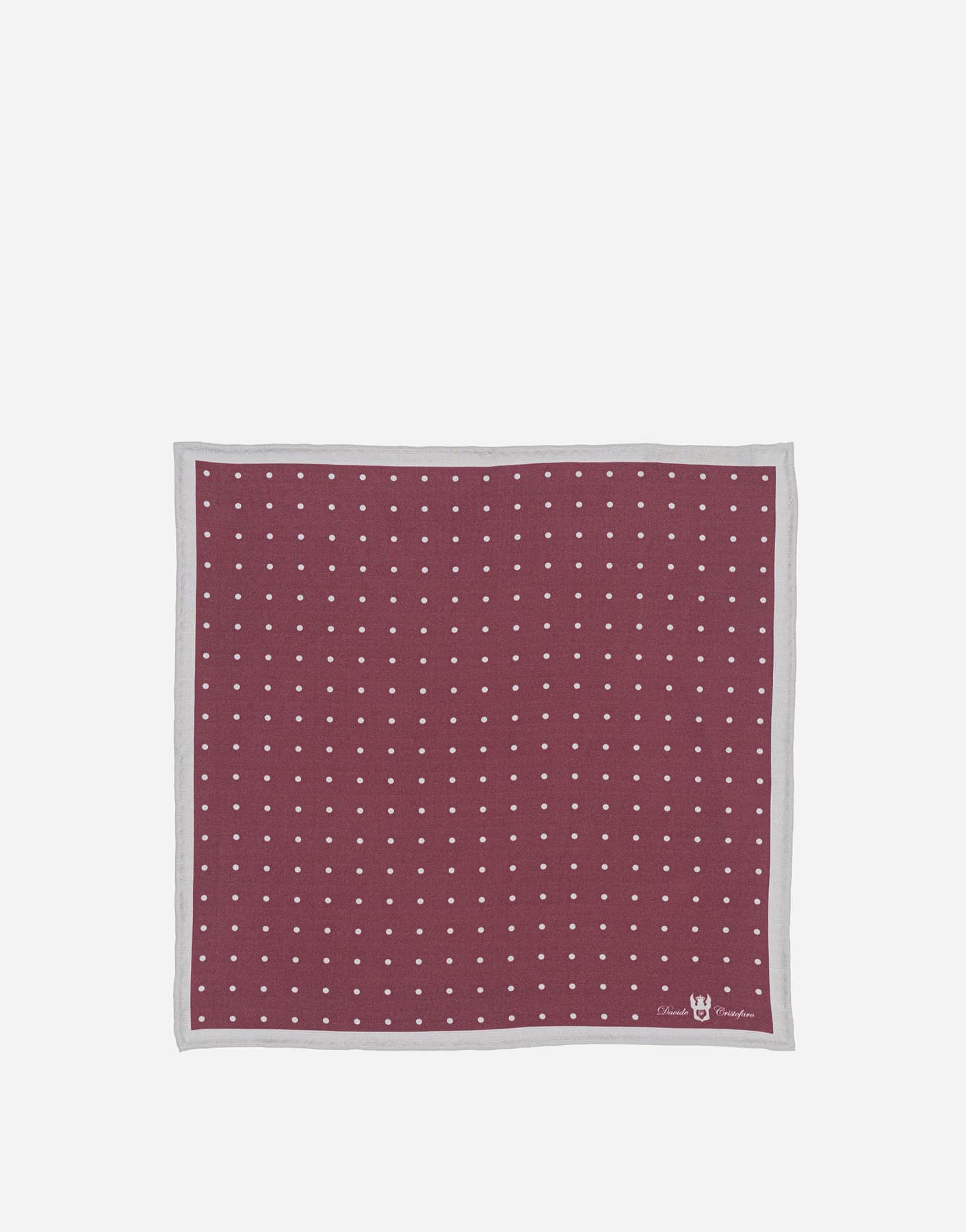 Pochette da taschino in twill di seta a pois 32×32 cm