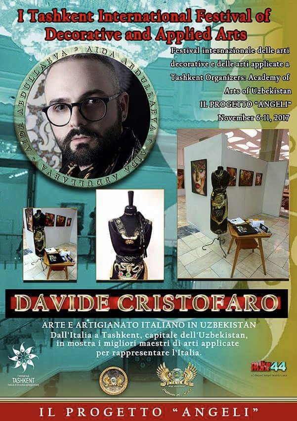 The Progetto Angeli poster for Davide Cristofaro at the first Tashkent International Festival of Decorative and Applied Arts, 6-11 November 2017