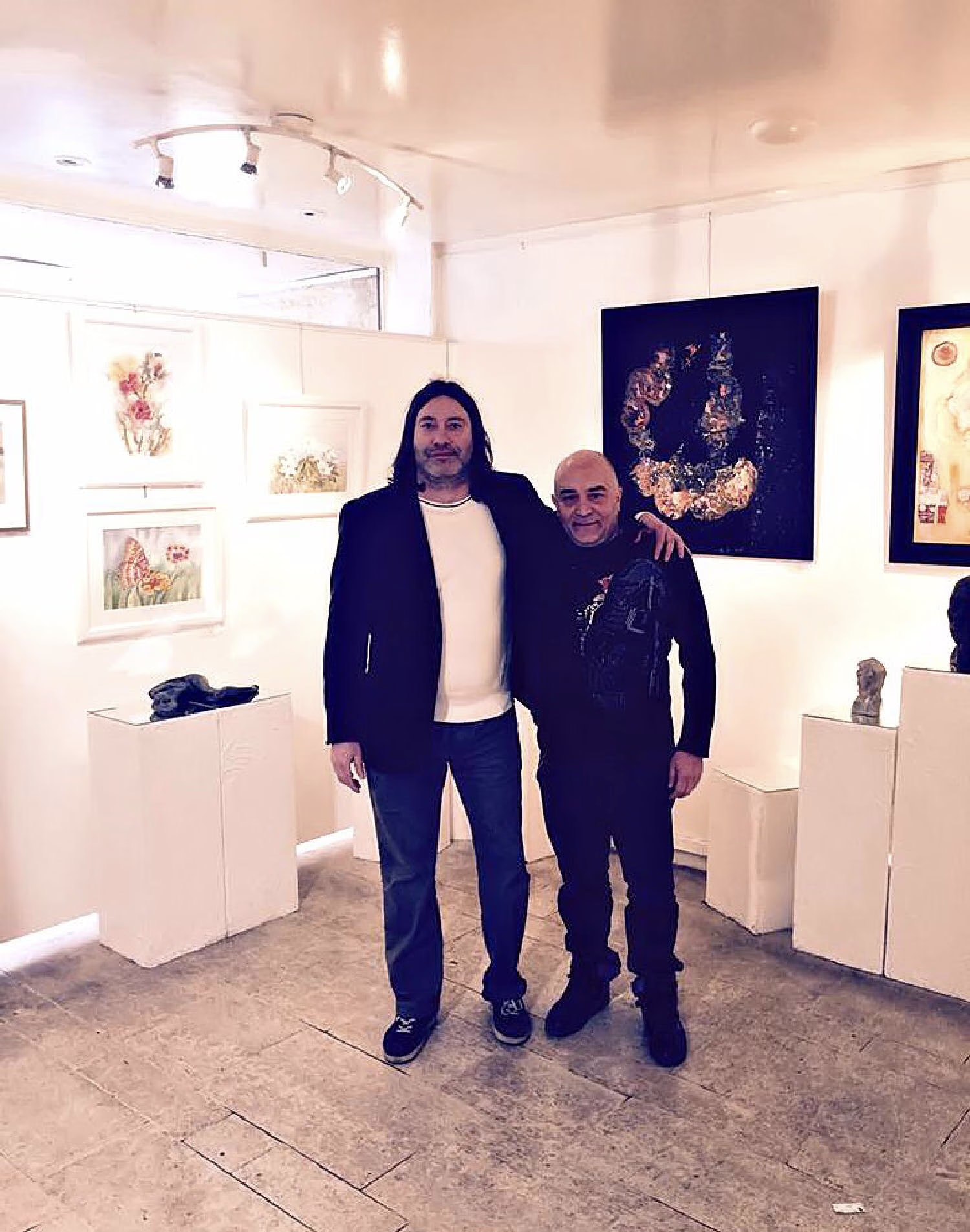 Riccardo Baldelli and Denis Cornet, long-standing director and gallerist of the Galerie Thuillier, during “Paris 2015”