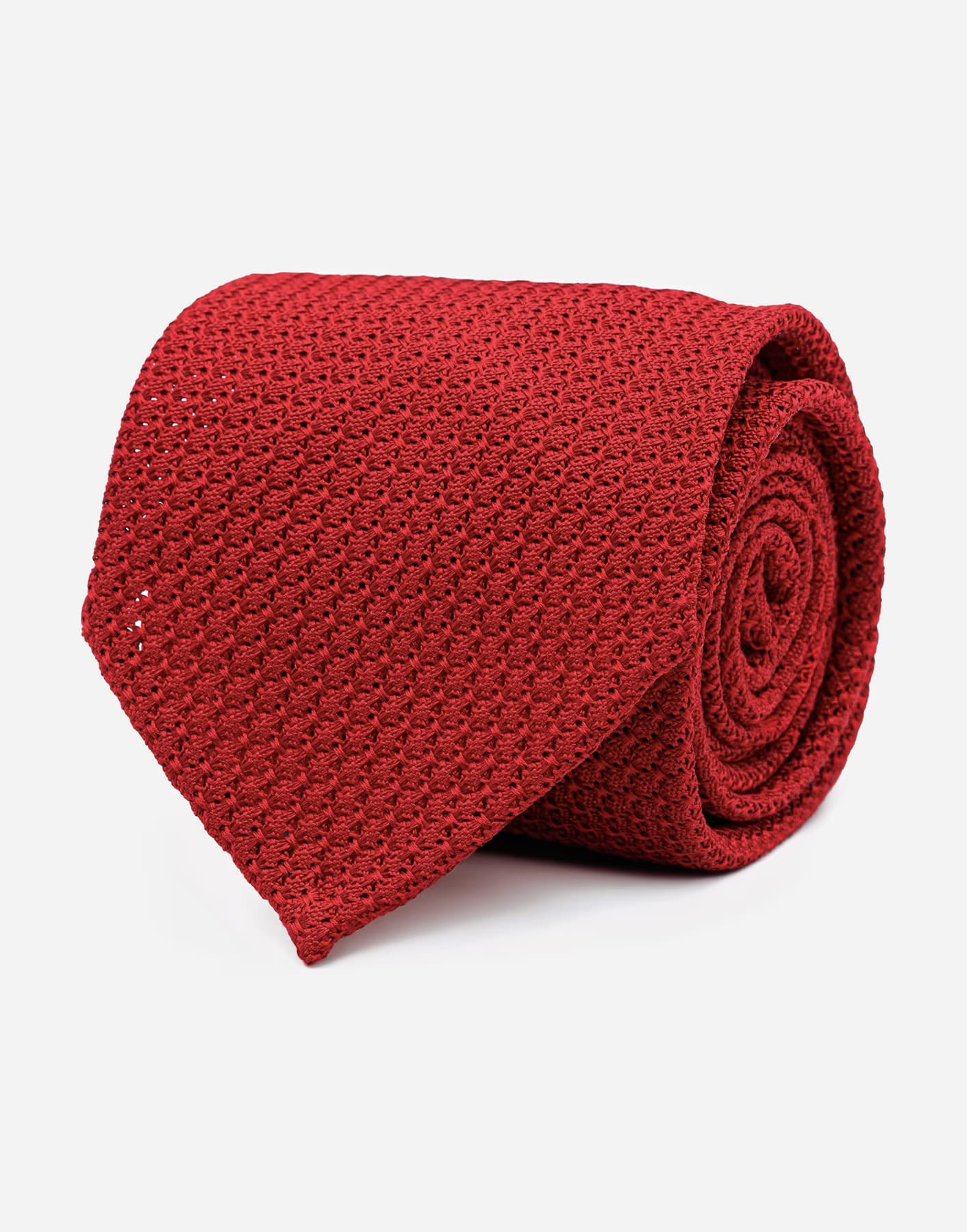 Cravatta in Seta Grenadine Grossa Rossa
