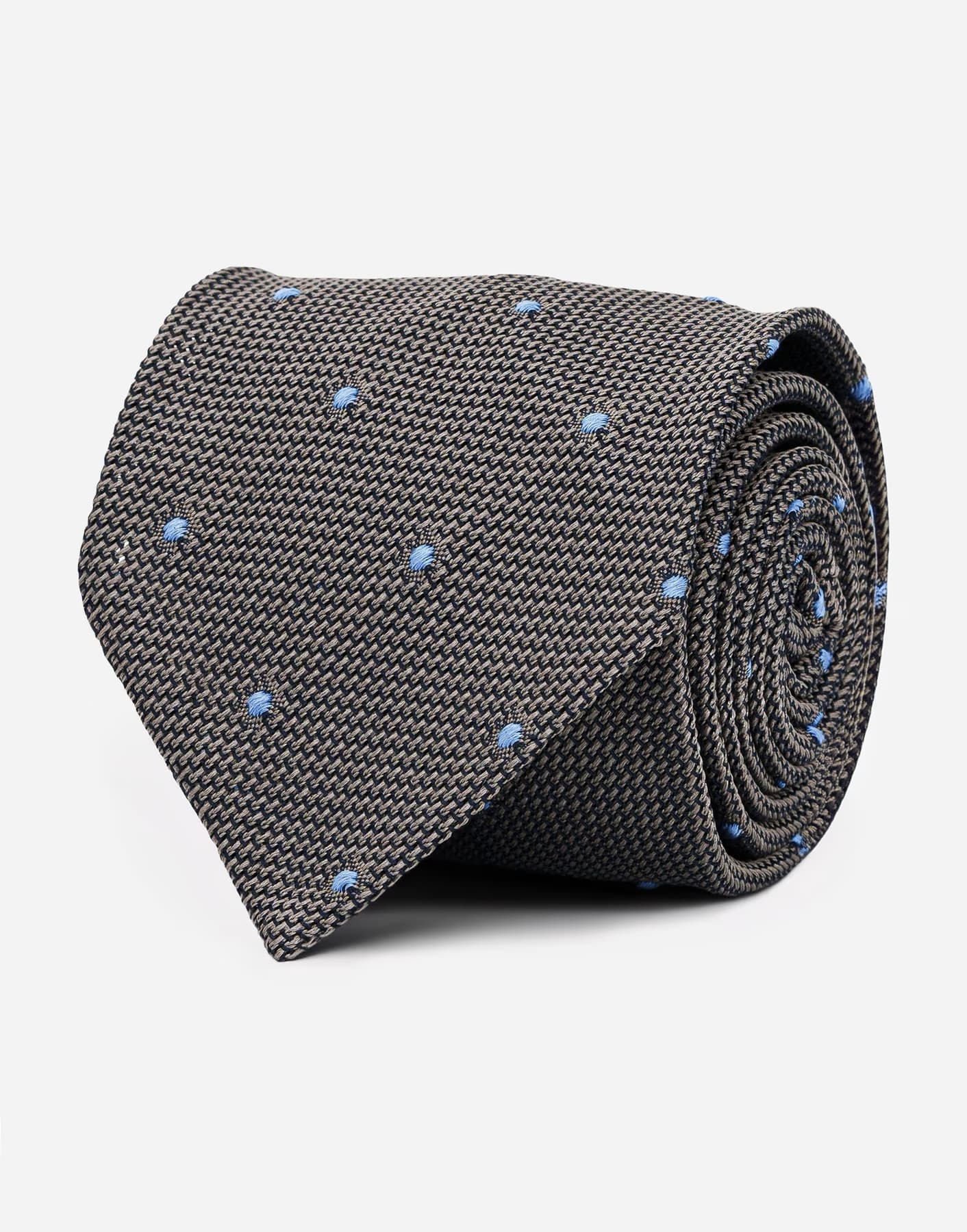 Cravatta in seta grenadine jacquard a pois