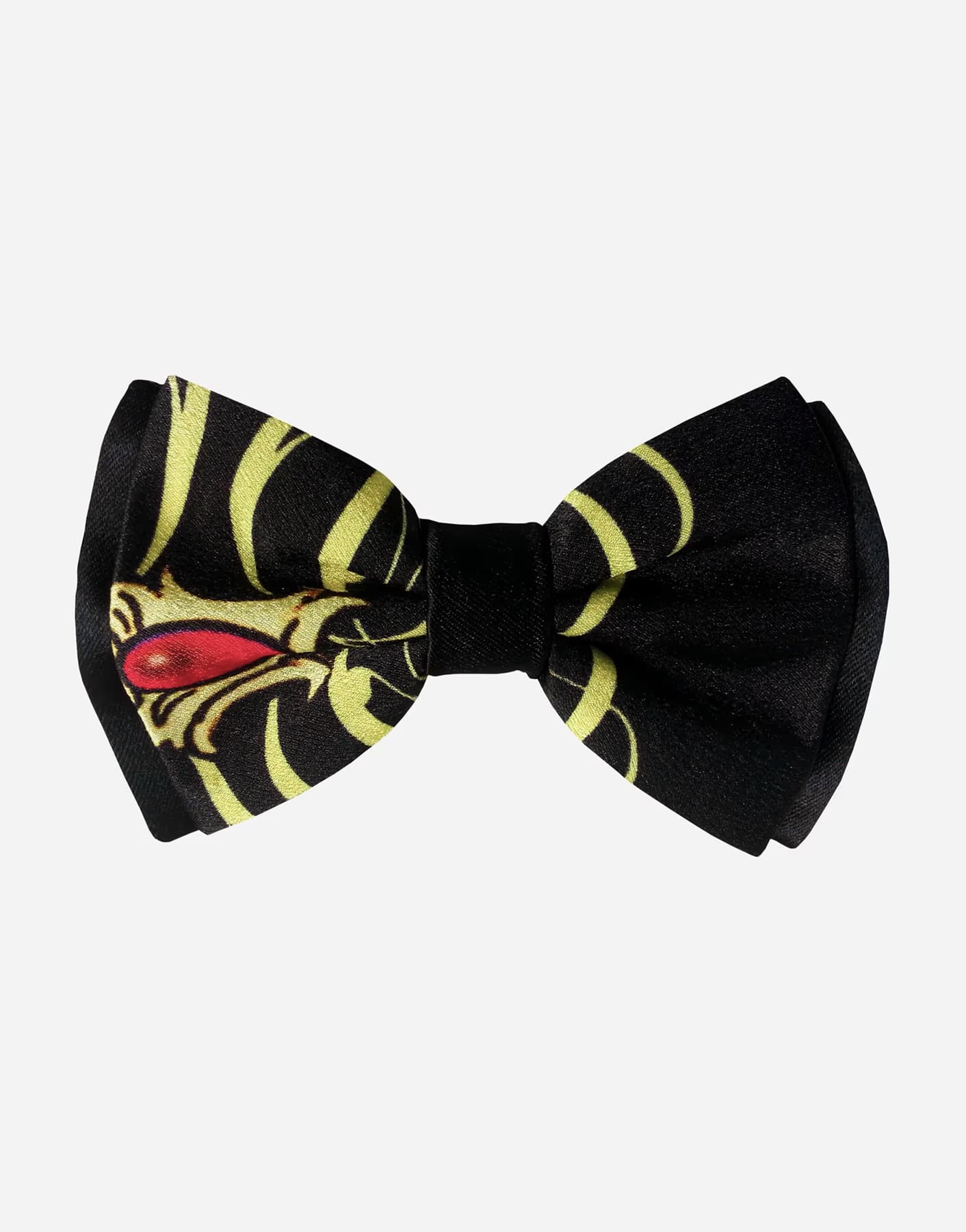Papillon Classico in Seta Nero e Giallo "Rubino"