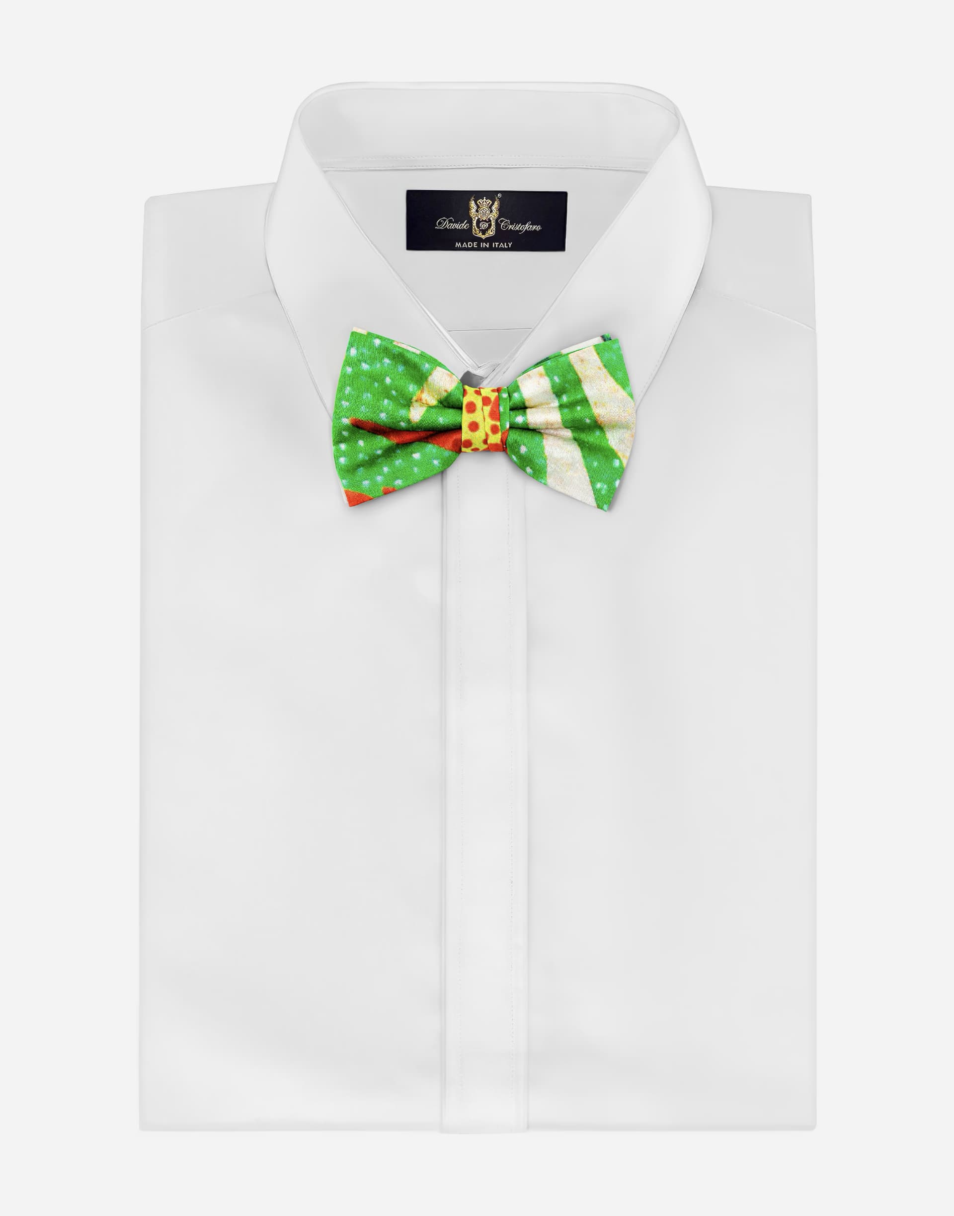 Papillon Farfalla Classico Annodato Verde con Pois Bianchi