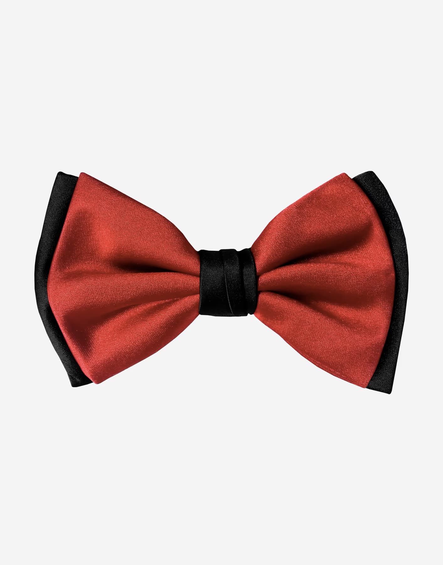 Papillon in raso di seta nero e rosso