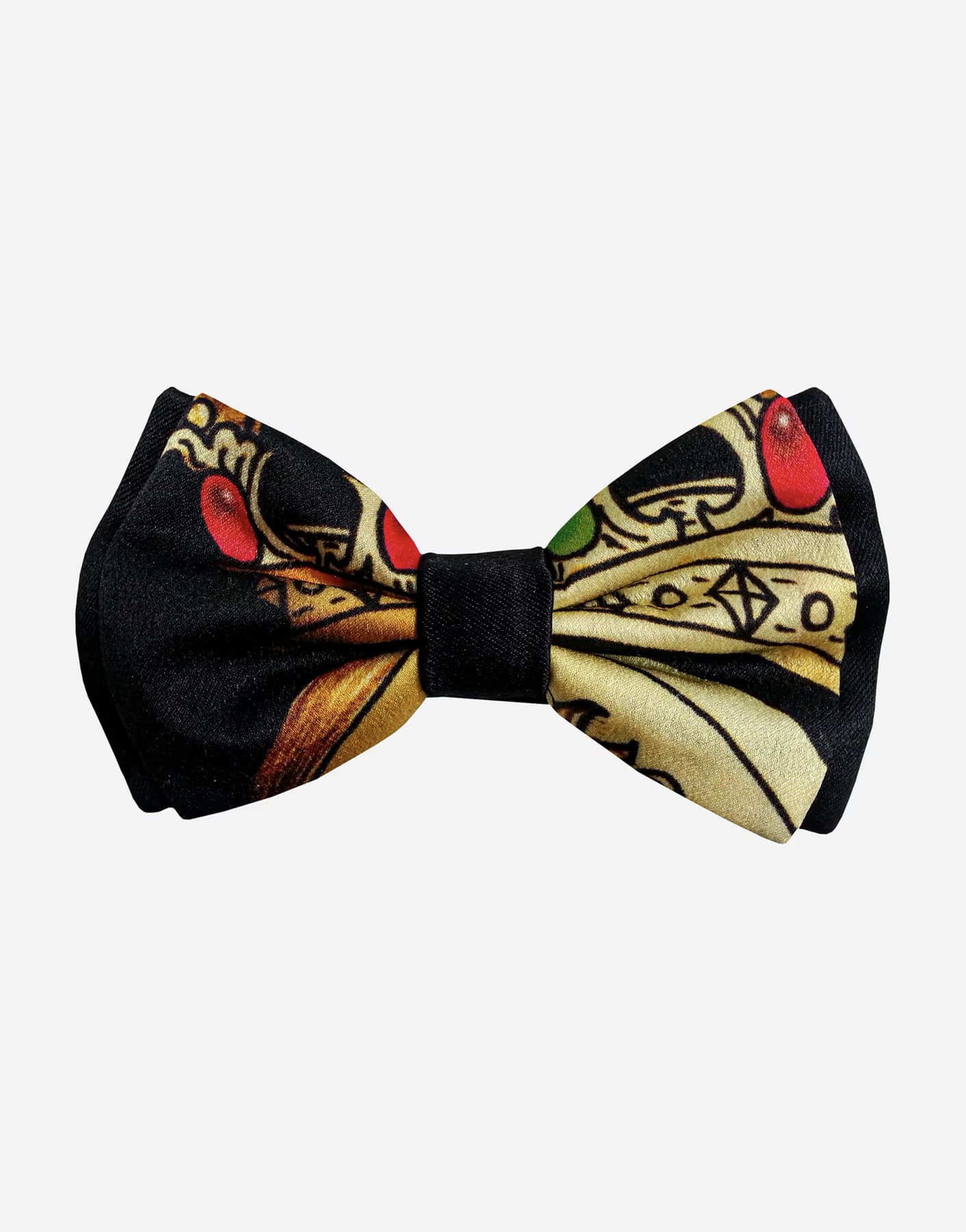 Papillon Raso di Seta Nero Giallo "Rubino"