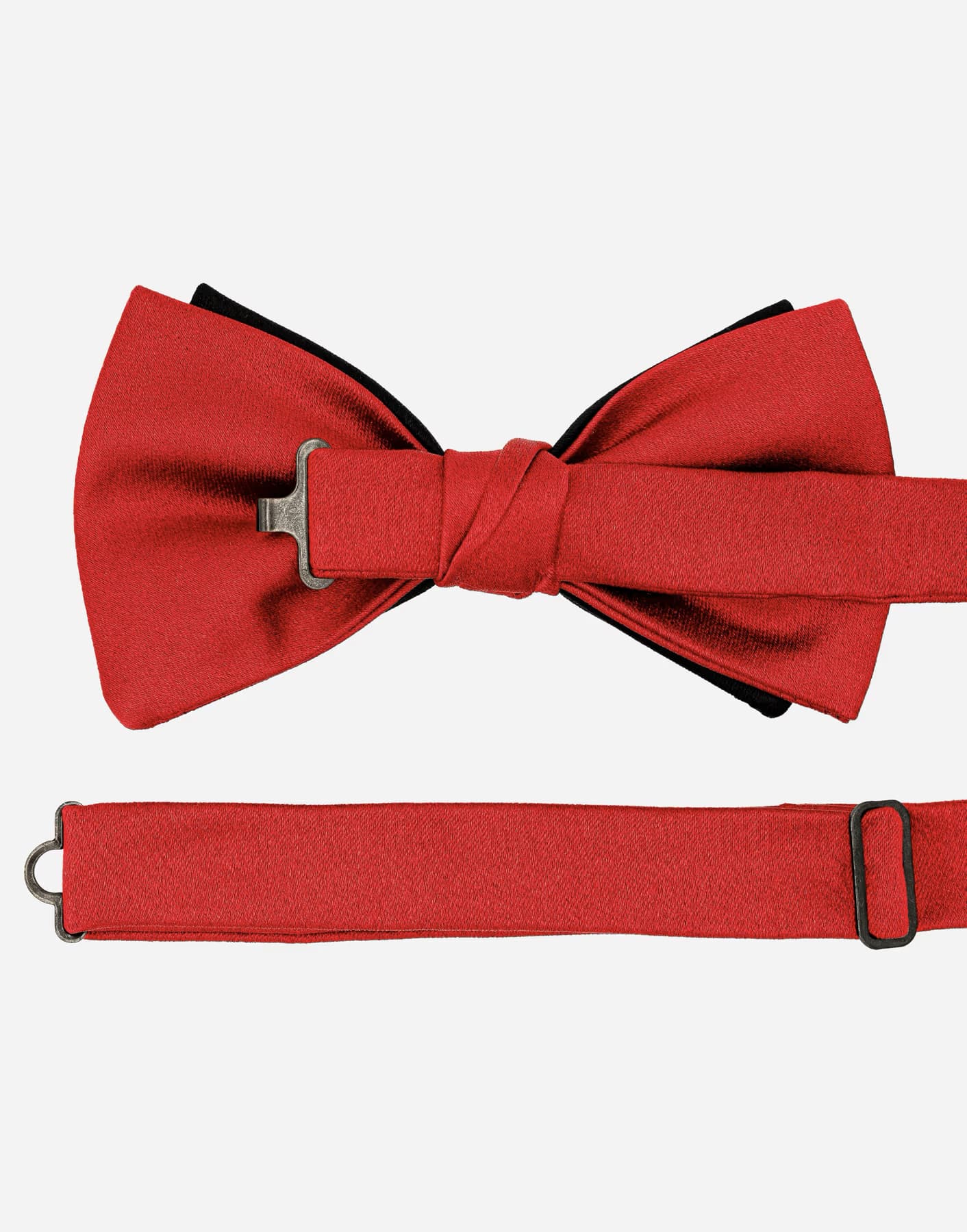 Papillon Raso di Seta Rosso e Nero
