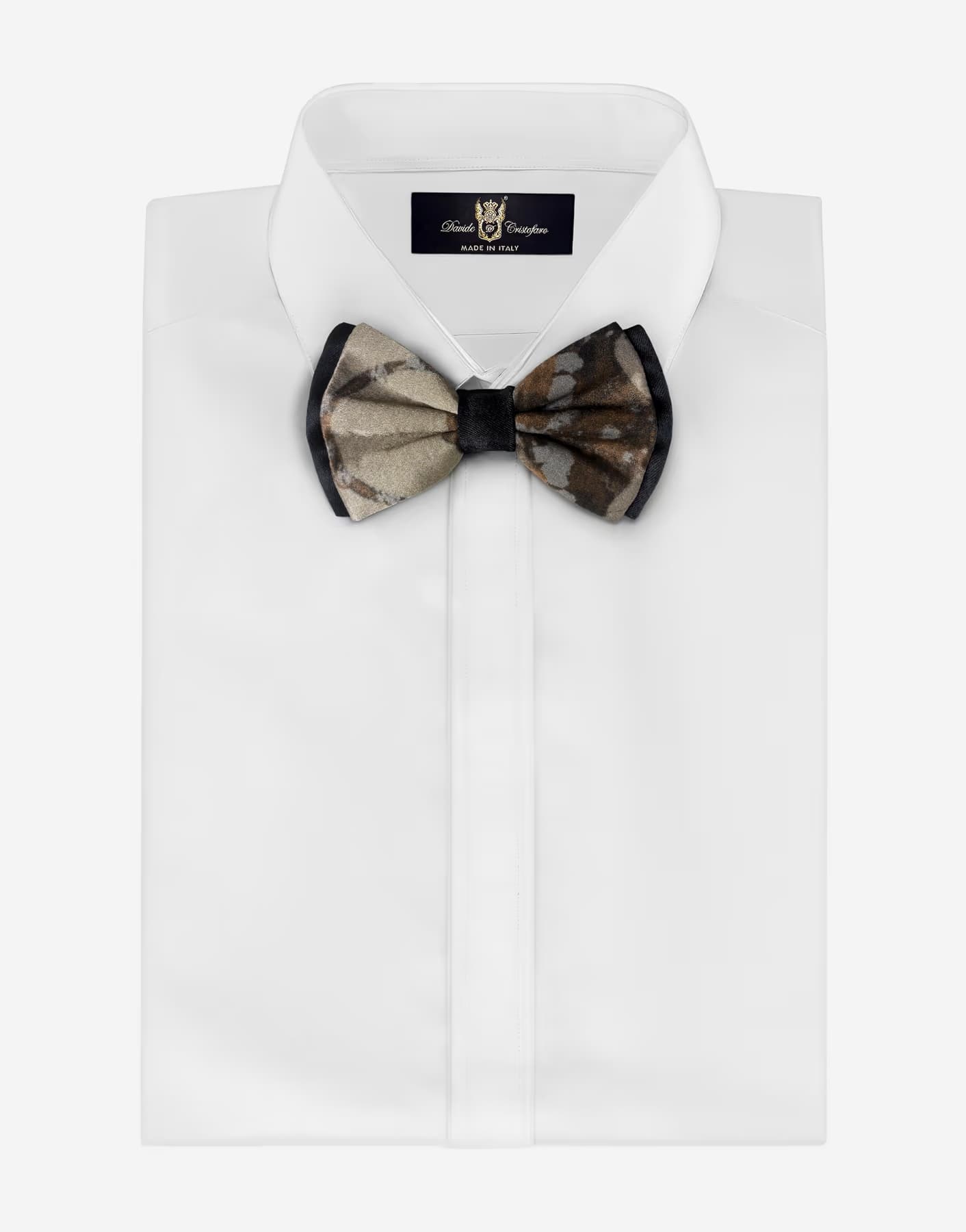 Papillon Seta Nero e Nocciola "La Diva"