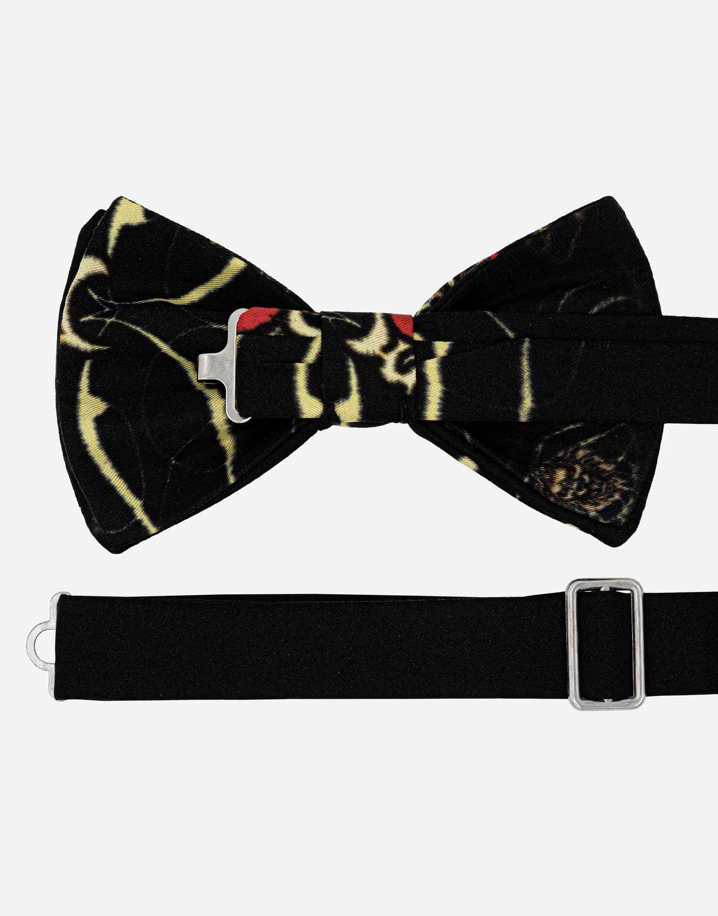 Papillon Seta Nero Oro Design Retrò