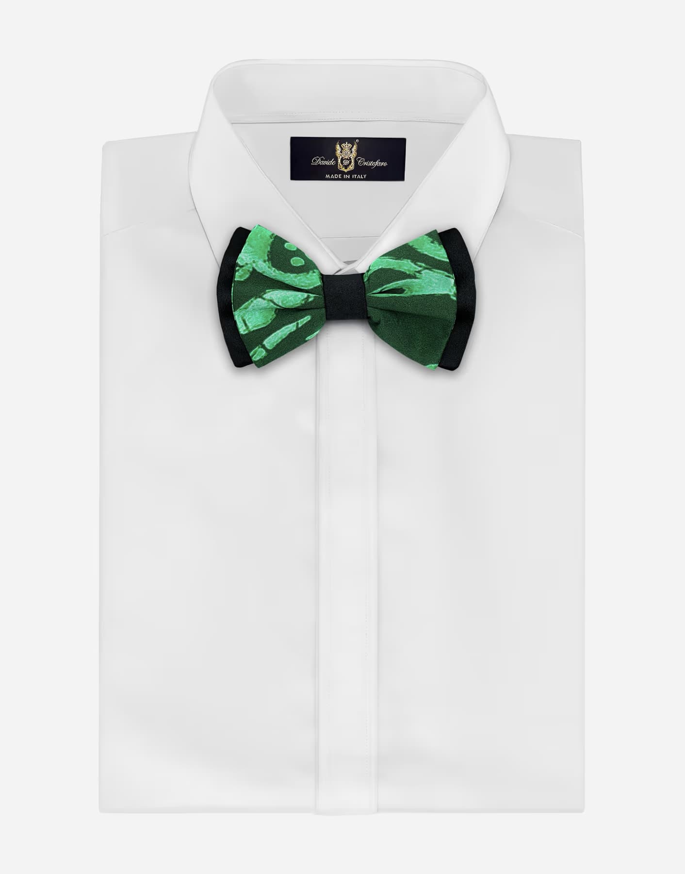 Papillon Seta Verde Nero "Liberty"