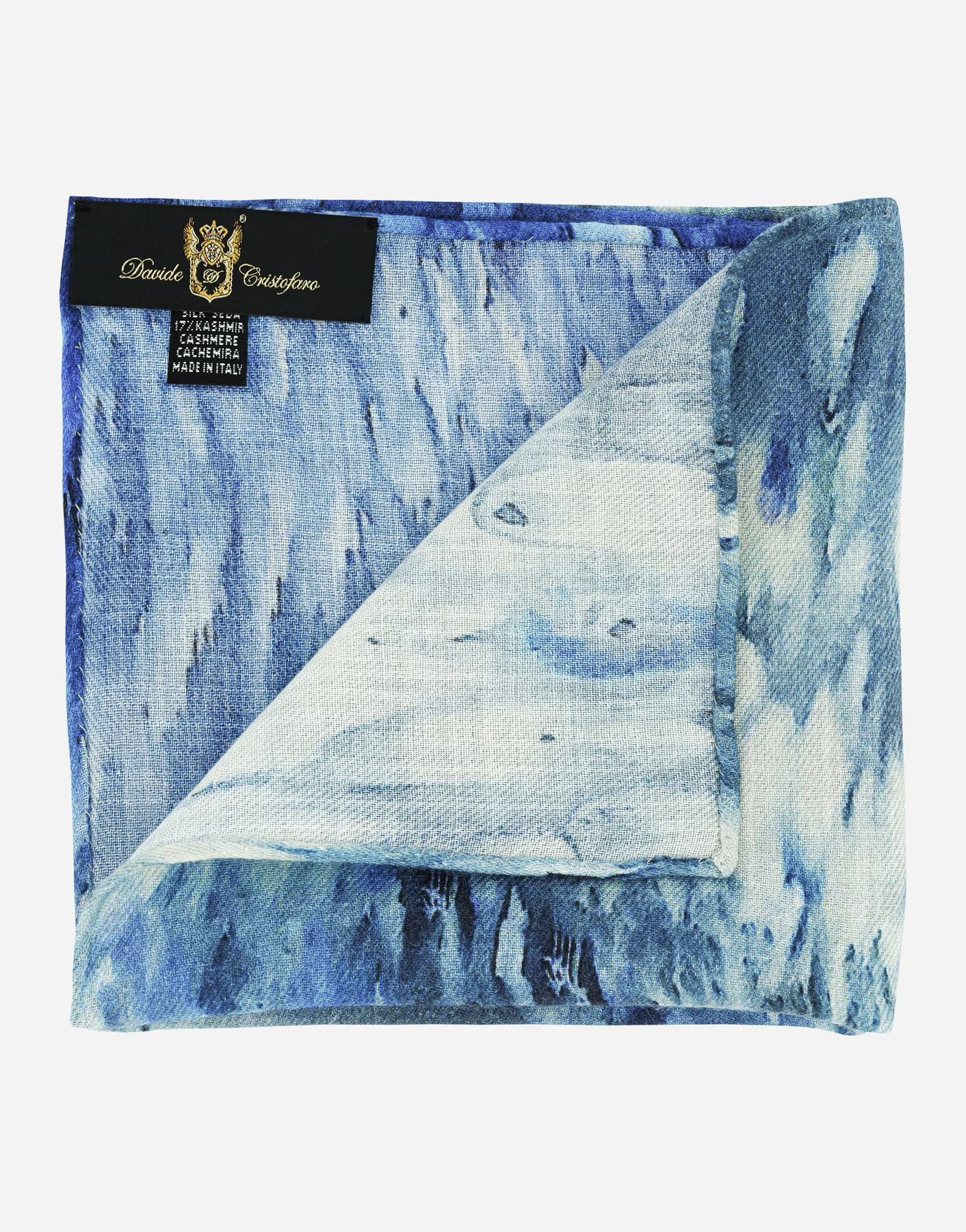 Pochette con Motivo Acqua in Misto Cashmere