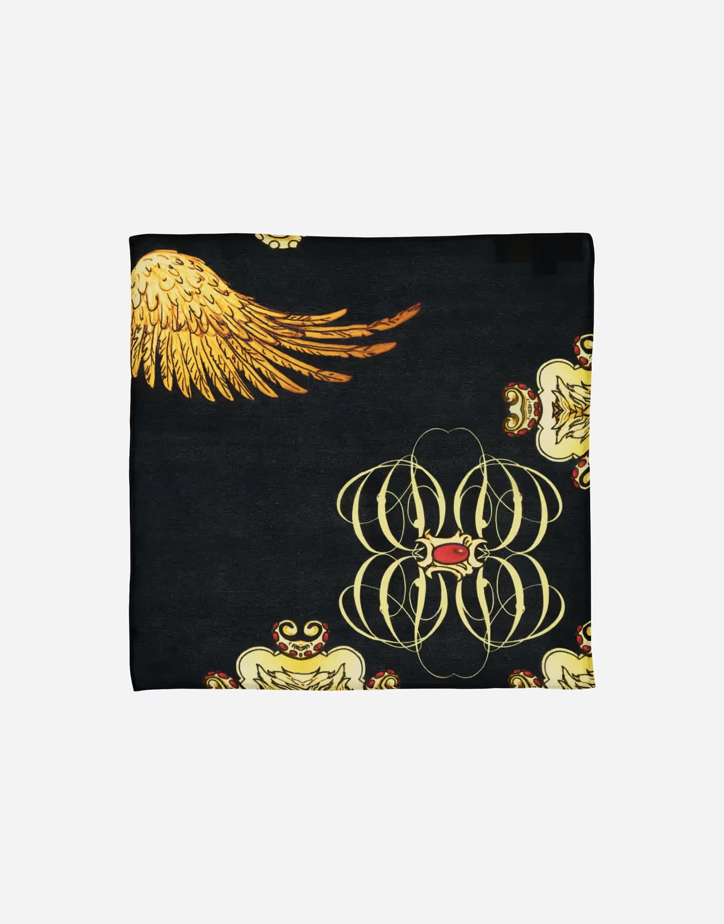 Pochette in raso di seta stampa Rubino 32×32 cm