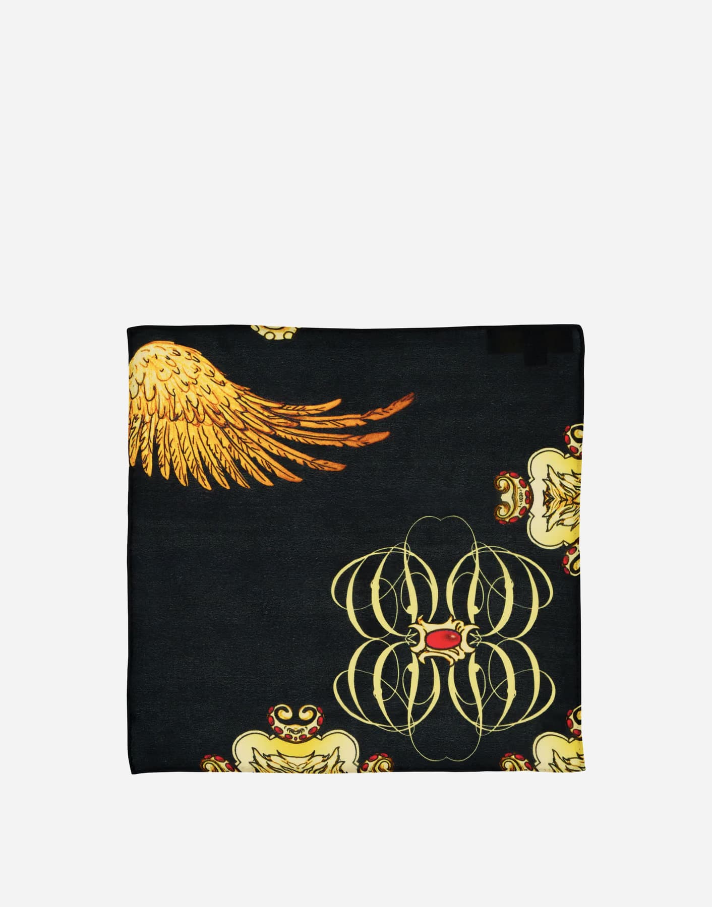 Pochette da taschino in raso di seta stampa Rubino 30×30 cm
