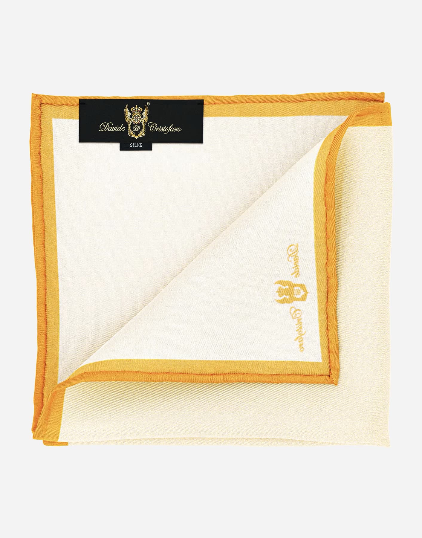 Pochette in Seta con Bordi a Contrasto