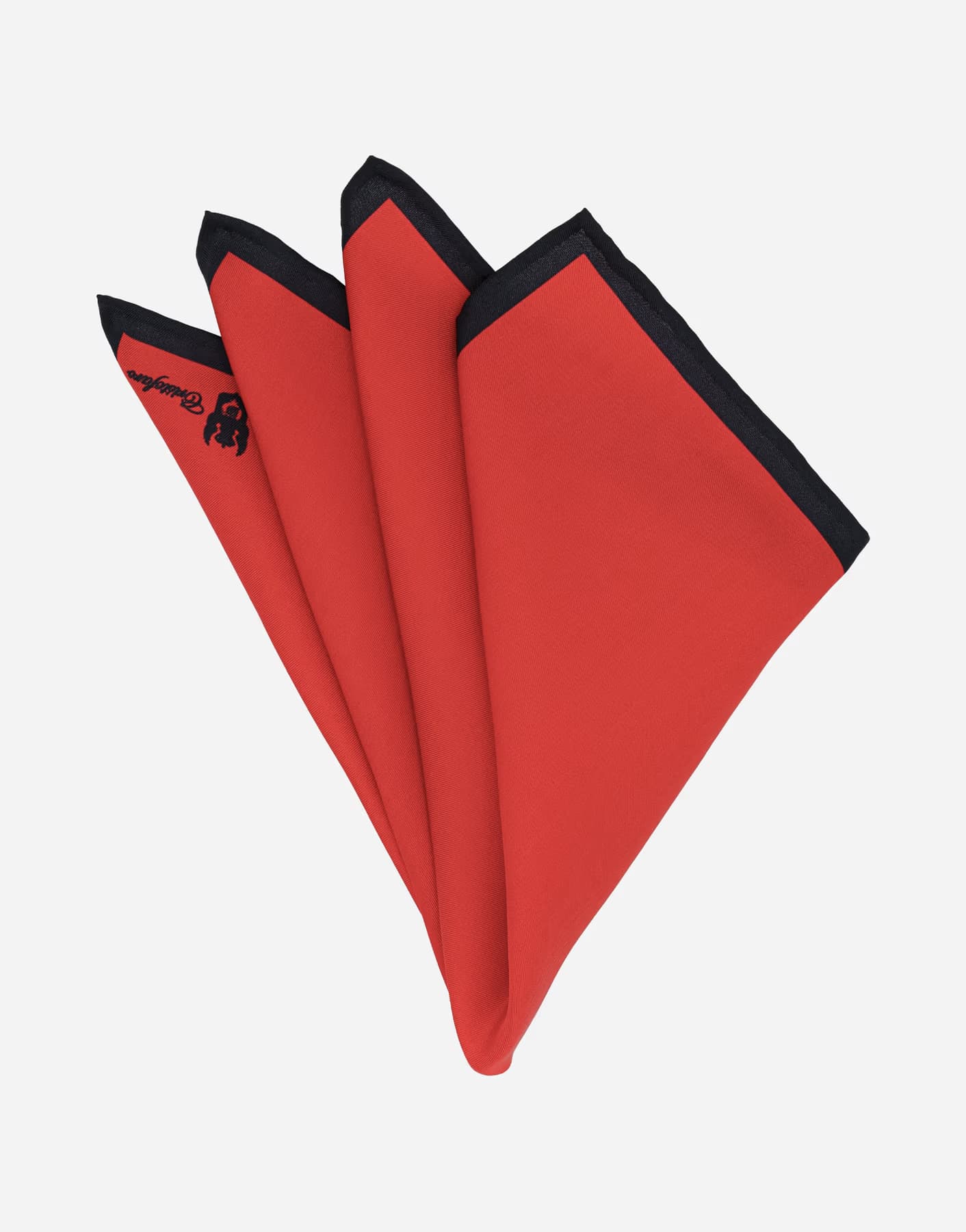 Pochette in Seta con Bordi a Contrasto