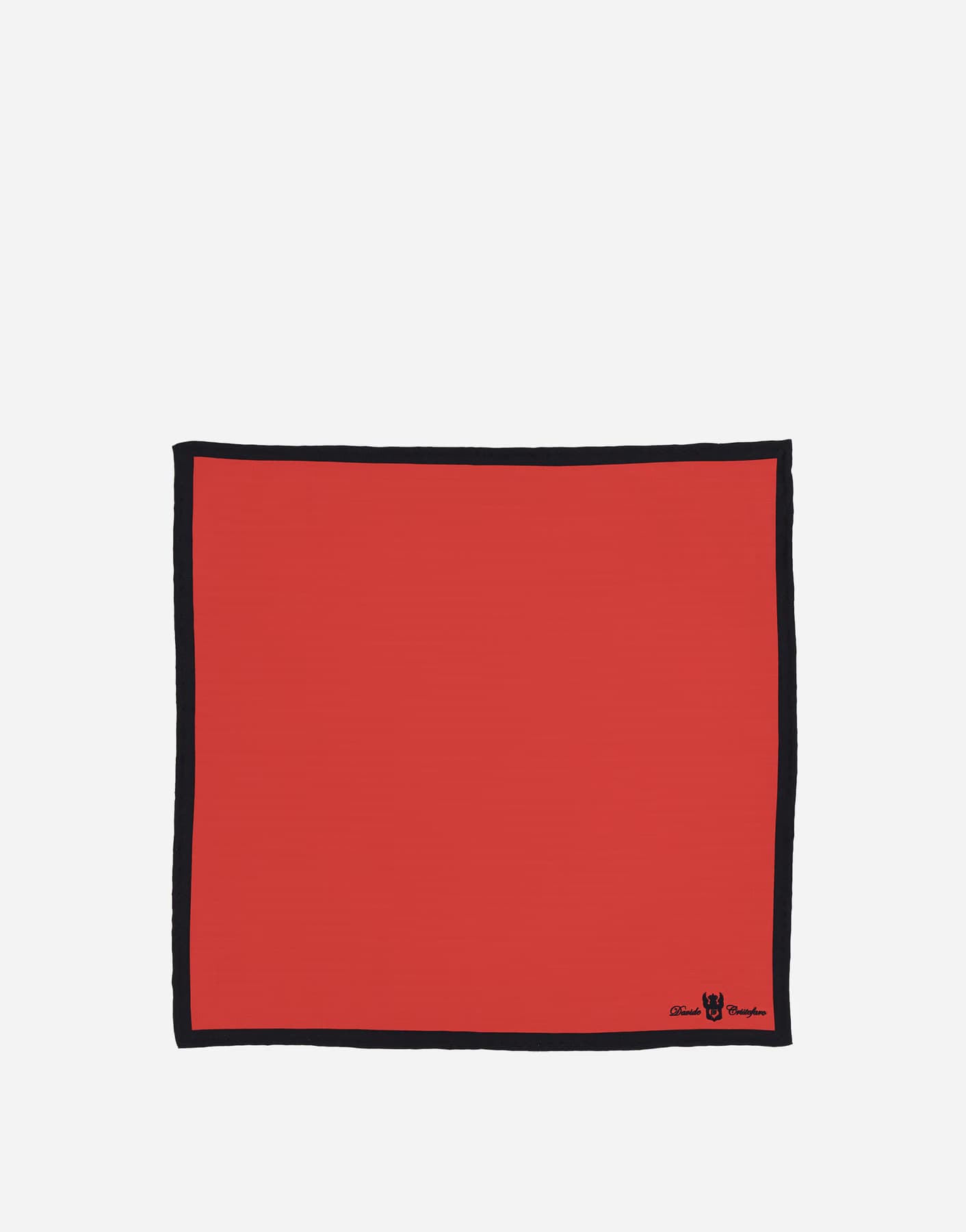 Pochette in Seta con Bordi a Contrasto
