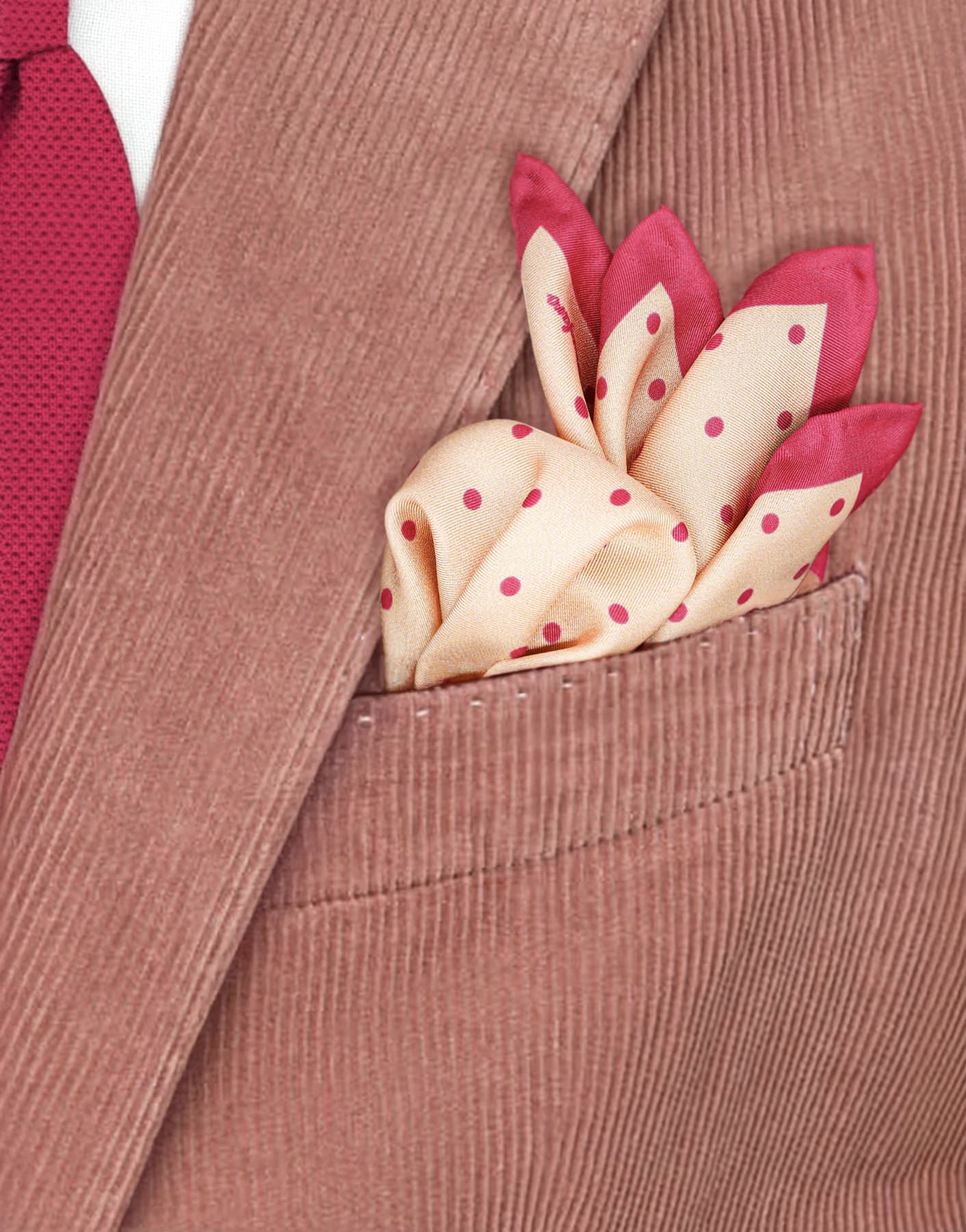 Pochette in Seta con Pois