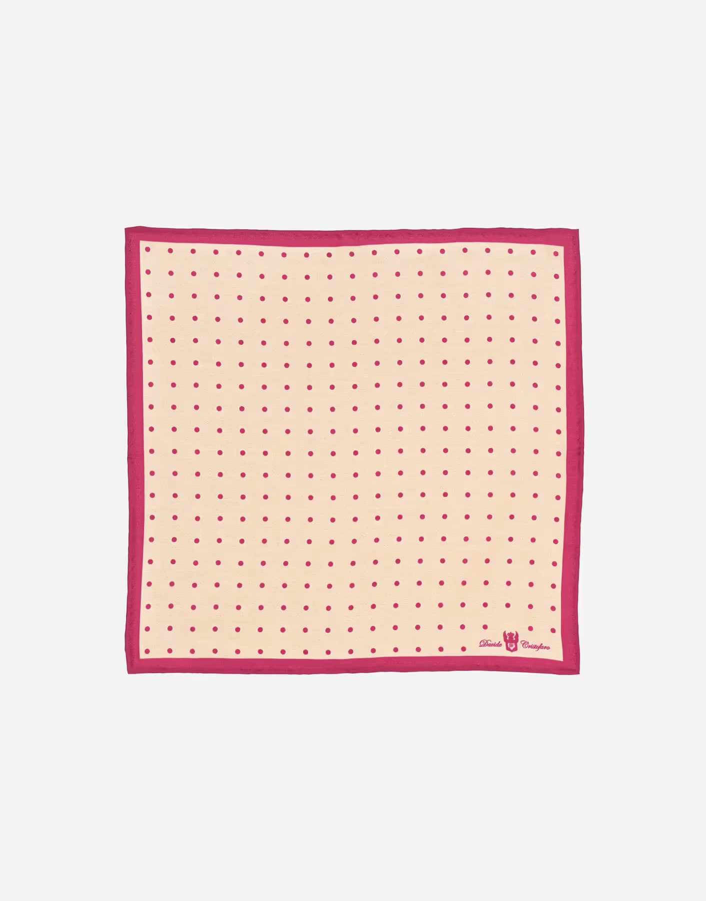 Pochette in twill di seta a pois 32×32 cm